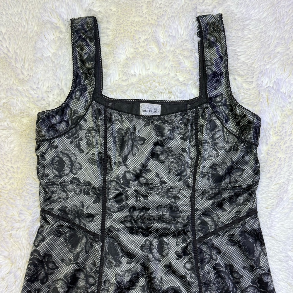 Free People Floral Gingham Lace Sleeveless Dress - Picture 4 of 11